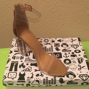 Clear Rose Gold Sandel Heels